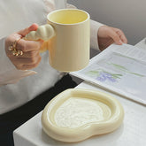 Heart Shaped Ceramic Mug and Plate